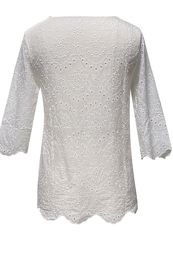 Chic Casual Eyelet Lace Blouse