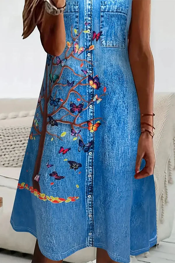 Loose Casual Denim Denim Dress