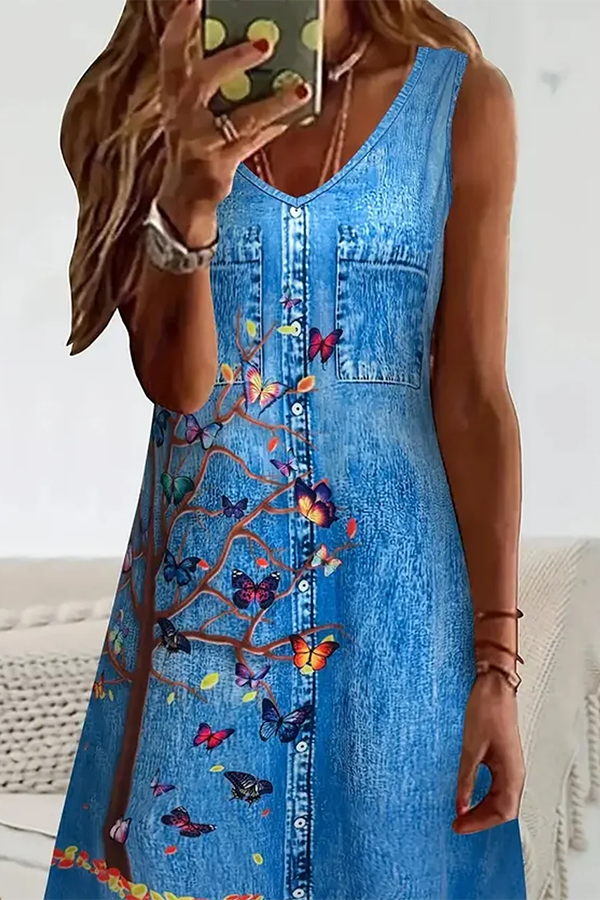 Loose Casual Denim Denim Dress