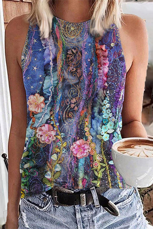 Secret Garden Flower Print All-Match Vest