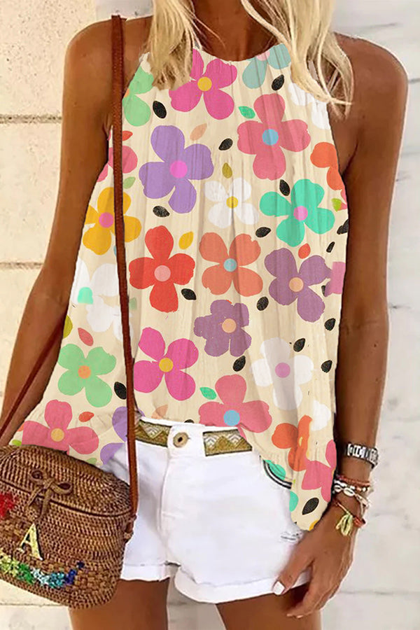 Cute Print Loose Tank Top