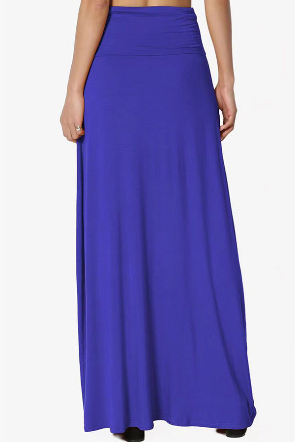 Wrap Asymmetric Stretch High Waist Draped Flowy Skirt