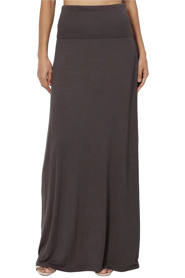 Wrap Asymmetric Stretch High Waist Draped Flowy Skirt