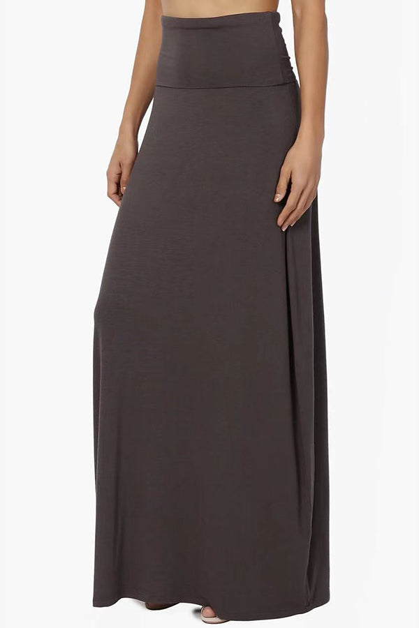 Wrap Asymmetric Stretch High Waist Draped Flowy Skirt