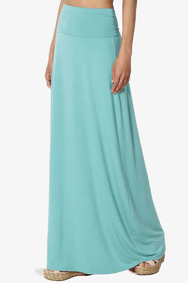 Wrap Asymmetric Stretch High Waist Draped Flowy Skirt