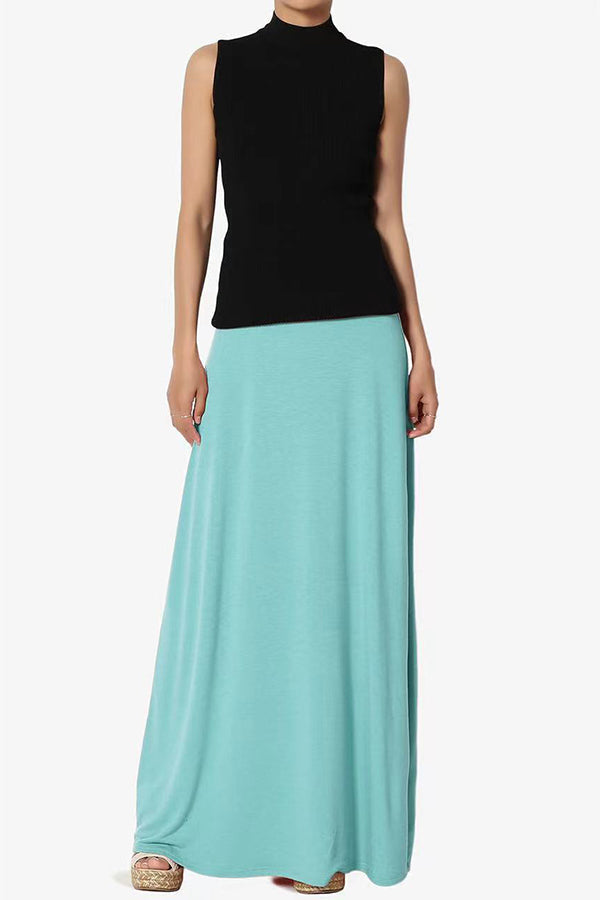 Wrap Asymmetric Stretch High Waist Draped Flowy Skirt