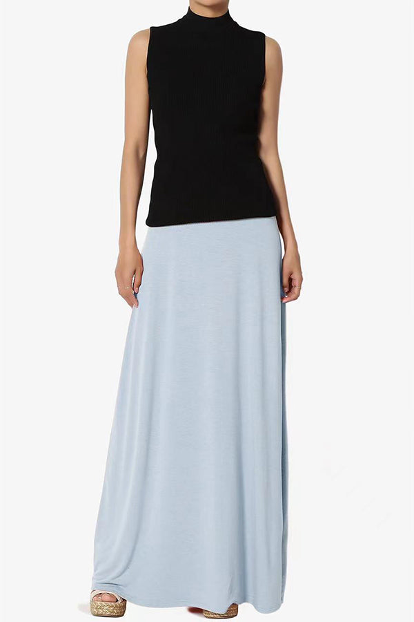 Wrap Asymmetric Stretch High Waist Draped Flowy Skirt