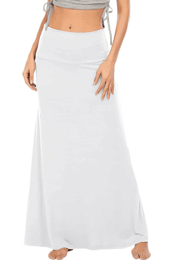 Wrap Asymmetric Stretch High Waist Draped Flowy Skirt