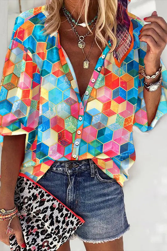 Color Block Print Shirt