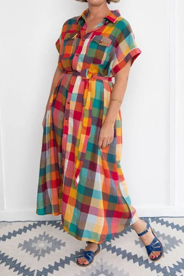 Fashion Casual Plaid Dress