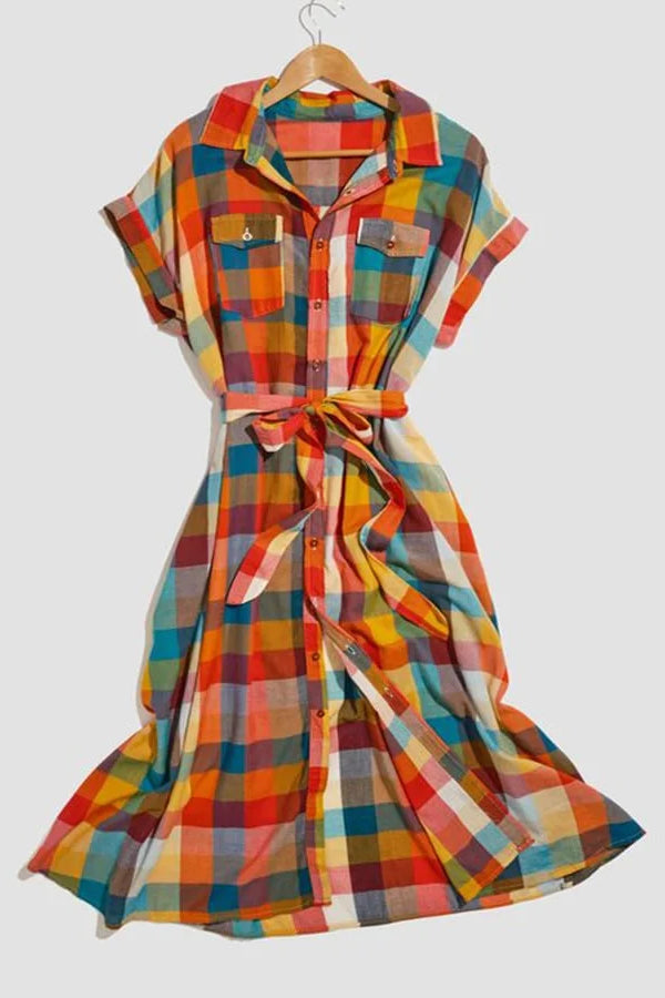 Fashion Casual Plaid Dress