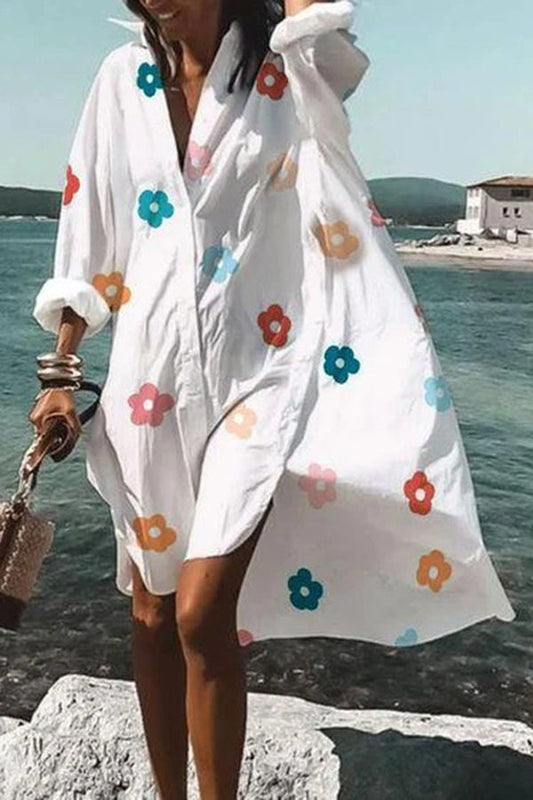 Floral Print Shirt Dress