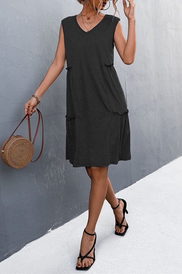 Relaxed Pleated Mini Dress