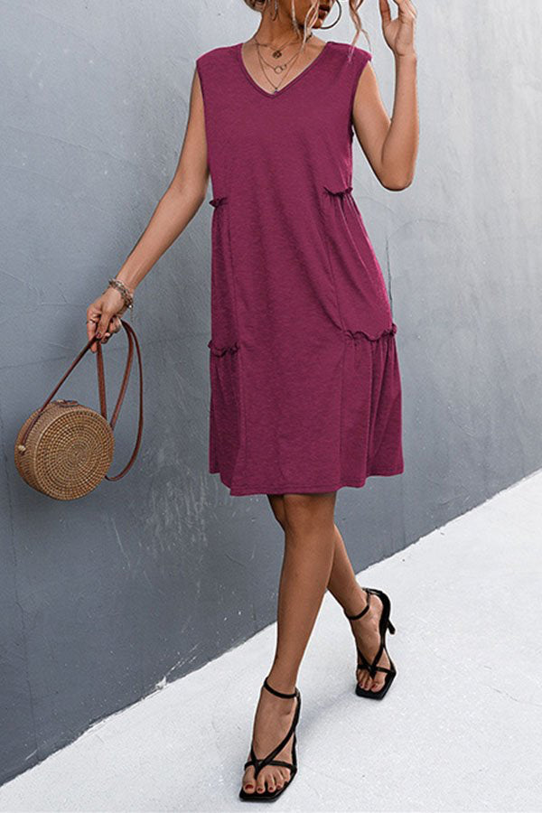 Relaxed Pleated Mini Dress